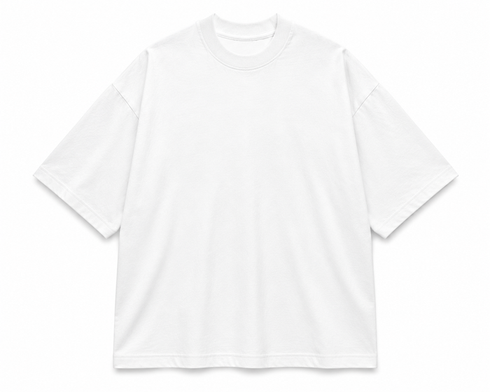 Lunar Tee with monochrome moon back print, front view
